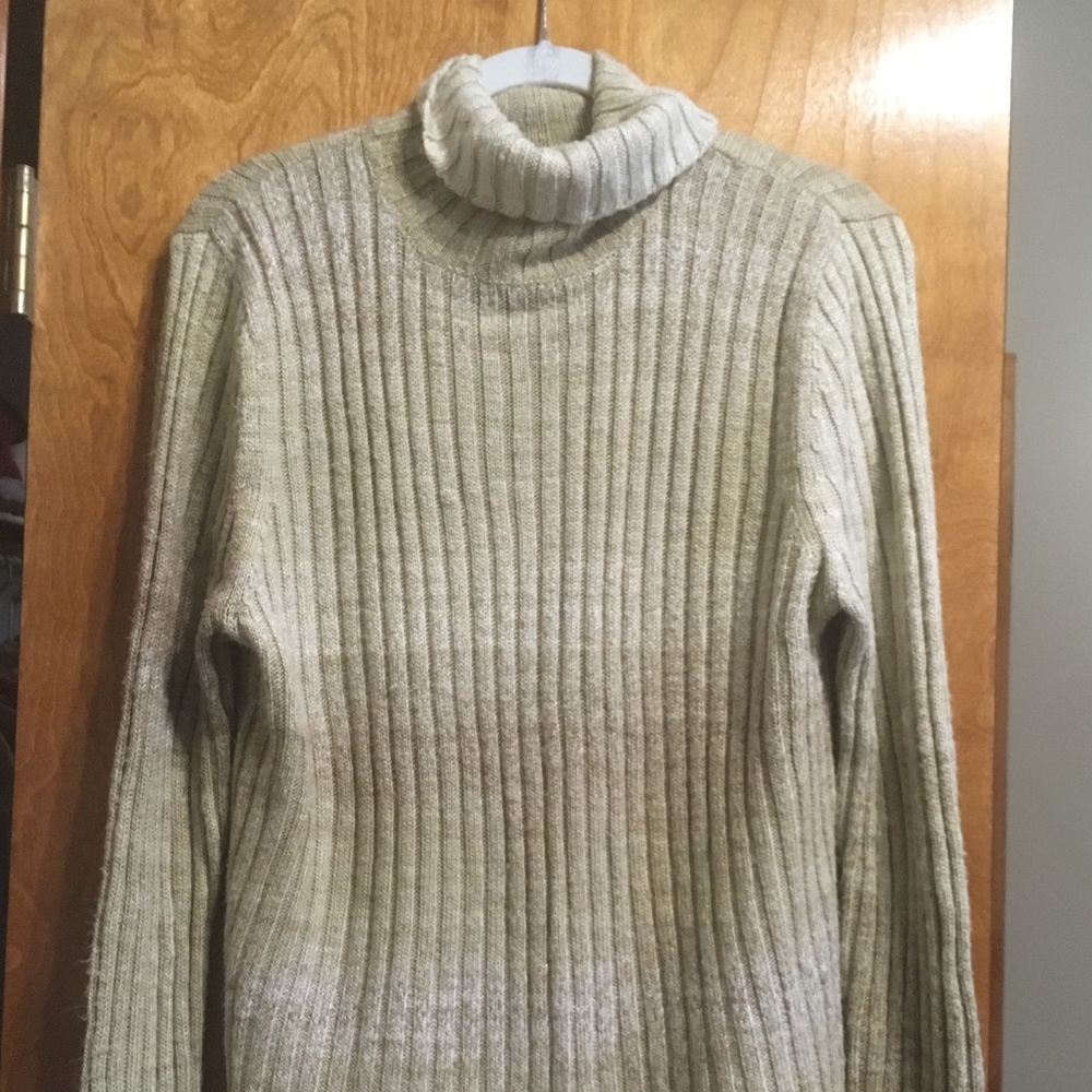 Slouchy cream turtle neck